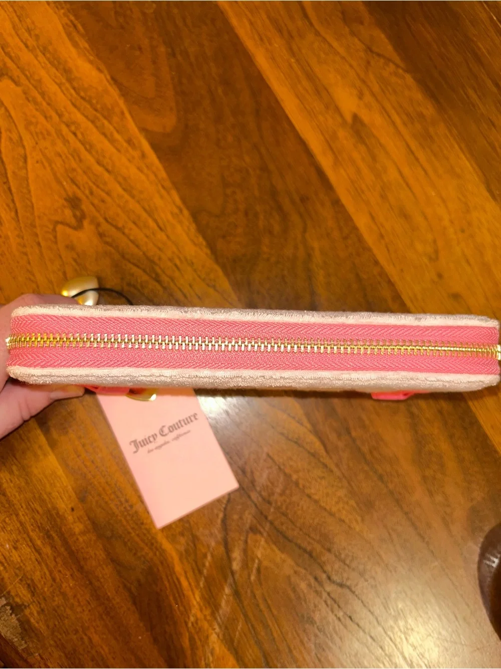 JUICY COUTURE “Lovers Club” Large Zip Around Wallet | Pink Terry Cloth | NWT Y2K